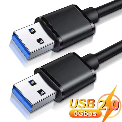 USB A Male To USB Male Dual USB2.0 Cable for Hard Drive DVD Player PC Laptop Cooler High-Speed Data 