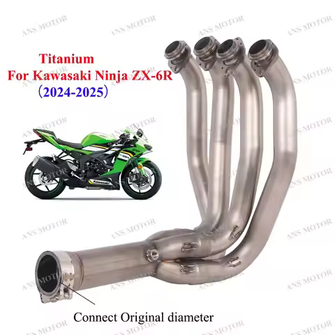 Titanium For Kawasaki Ninja Zx6r 2024-2025 Motorcycle Exhaust Escape System Front Link Pipe Slip On