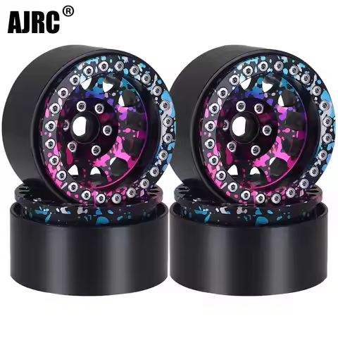 1.9 Inch Color Metal Beadlock 12 Round Hole Wheel Hub Rim For 1/10 Rc Crawler Axial Scx10 Traxxas Yi