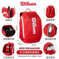 กระเป๋าเทนนิส Wilson 2 ใบ กระเป๋าสะพายไหล่ กระเป๋าเทนนิส 6 ใบ กระเป๋าเดินทางสำหรับผู้ชายและผู้หญิง ก