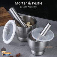 Stainless Steel Mortar and Pestle with Cover