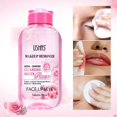 USHAS Makeup Remover Cleaning Water Moisturizing Gentle Soothing Sensitive Facial Makeup Remover Sof