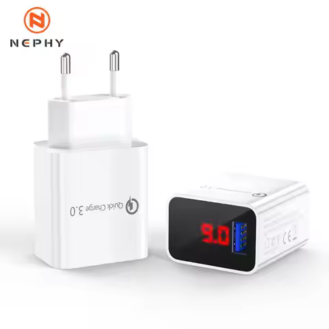 Quick charge 3.0 USB Charger for iPhone 12 11 6 7 8 Xiaomi Samsung Huawei 5V 3A Digital Display Fast