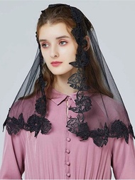 White Black Bridal Veil Lace