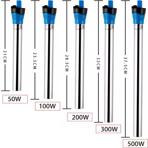 50W/100W/200W/300W/500W Submersible Aquarium Heater Fish Tank Stainless Steel Temperature Thermostat