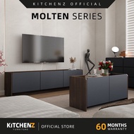 KitchenZ MOLTEN Series - Full Melamine Chest Drawer Coffee Table Tv Cabinet - FW+GY