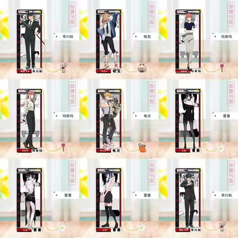 Anime Chainsaw Man higashiyama kobeni Power Hayakawa Aki Makima Denji Metal Bookmark Props Cards Acc