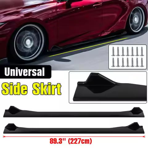 2.2m Black Universal Car Side Skirt Extensions For BMW F10/F11 520i F32 F30 F80 E92 X5 Side Skirt Bu