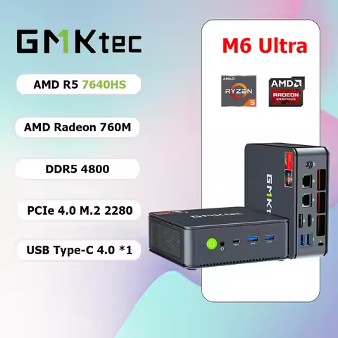 GMKtec M6 Ultra AMD R5 7640HS Mini PC 6-core 12-thread Gaming Computer PC 32GB DDR5 1TB SSD Portable