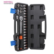 [MOTOLL] 28pcs 1/4in Drive 2-24N.m Torque Wrench Bike Socket Spanner Motorcycle Ratchet