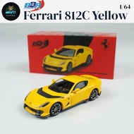 BBR 1/64 Ferrari 812 Competizione Modena Yellow Diecast Car Model Alloy HIGH END Miniature Car