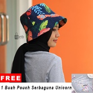 Topi Bucket Hat / Topi Pantai Kanvas Pria Wanita SPNB Monpis