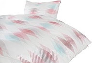 Quarter Report Duvet Cover, 100% Cotton, Double Linna, Pink, Approx. W 74.8 x H 82.7 inches (190 x 2