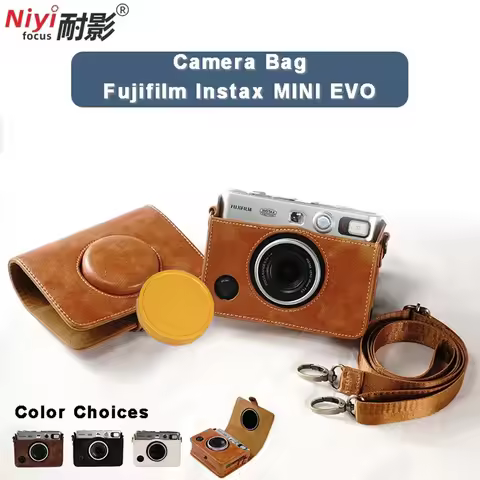 Gold Cap Camera Case for Fujifilm Instax MINI EVO Camera with EVO Lens Cap Protection Camera Storage
