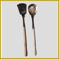 ✼ ♞ ✔ BSS REGULAR SANDOK SIYANSI SET / STAINLESS STEEL SANDOK WOOD HANDLE / SIYENSI / FRYING SPOON