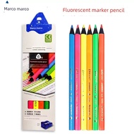 colour pencil set colour pencil Marco Marco 9205B Pensil Warna Bercahaya Segi Tiga 6 Warna, Set Pens