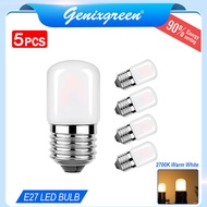 5pcs E27 LED Edison Bulb 1W T28 Retro LED Filament Light Bulbs 10W Equivalent Frosted Glass Lamp Bulb 2700K Warm White Tubes Night Light Fridge Lamp