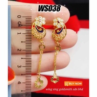 Wing Sing 916 Gold Earrings / Subang Indian Design  Emas 916 (WS038)