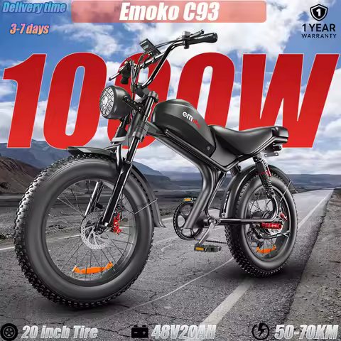 C93 E Bike 20" Fat Tire 1000W 48V20Ah Removable Battery 34-47mi Range 31mph Dual Hydraulic Brakes Du
