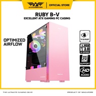 Casing Pc Armaggeddon Ruby B-V Casing Pc Gaming Atx | Pink Pc Casing