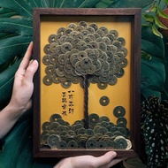 [1795 orang memuji] Sepuluh Maharaja Tembaga Murni Qian buatan tangan pokok kekayaan bingkai gambar 