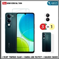 3-in-1 Tempered Glass Package Vivo YZ9S 5G / Y04 Free Camera + Skin Carbon Riyanali_Shop