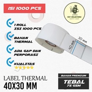 THERMAL LABEL STICKER 40 x 30 MM 1LINE BARCODE STICKER 40X30 MM 1000PCS