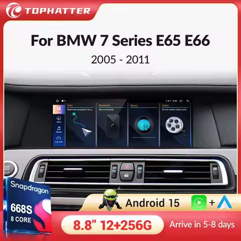 8.8'' For BMW 7 Series E65 E66 2005 - 2011 CCC System Wireless CarPlay Android 15 Radio Multimedia P