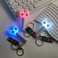 NWJNS Bunnies Keychians 10 Color Electronic Mini Light Stick Keyring Pendant
