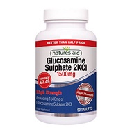 Natures Aid Glucosamine Sulphate 2KCL 1500mg 90caps-Maintains Cartilage & Joints, Tablet