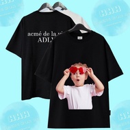 ADLV T-shirt For Girls Wearing Red Glasses-Cotton Tag Wrap- Streetwears Women and girls tshirt cute 