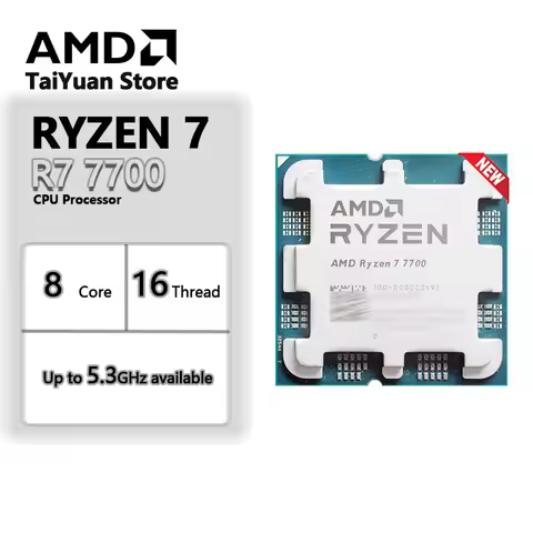 AMD Ryzen 7 7700 R7 7700 3.8 GHz 8-Core 16-Thread CPU 5NM L3=32M 100-000000592 Socket AM5 Tary New b