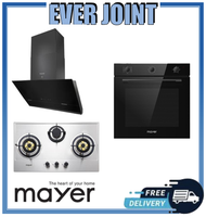 Mayer MMSS773HI / MMGH773HI [78cm] 3 Burner Gas Hob + Mayer MMSH8099-L Angled Chimney Hood + Mayer MMDO8R [60cm] Built-in Oven with Smoke Ventilation System Bundle Deal!!