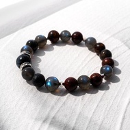 魔鬼海藍寶 灰體 藍光 拉長石 彩彼得石 銀魔鬼彼得 水晶