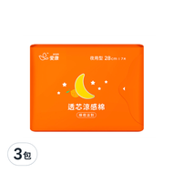 icon 愛康 涼感夜用衛生棉 28cm 檸橙派對  7片  3包