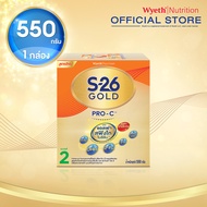 S-26 GOLD PRO-C™ ผสมแอลฟา สฟิงโกไมอีลิน™ ผสมบีแล็กทิส นมผงสูตร 2 ขนาด 550 กรัม