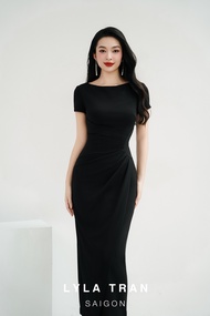 Đầm đen cổ thuyền ôm body sang trọng (Amelia Dress)