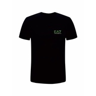 EA7 Men's Short Sleeve T-Shirt - Two-Color Logo Print, Pure Cotton