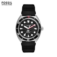 Fossil Men's Breaker Analog Watch ( FS6062 ) - Quartz, Silver Case, Round Dial, 22 MM Black Silicone Band
