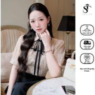 Double-layer shirt designed with a lovely and luxurious bow tie - ST Design - k87