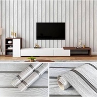 Minimalist 2in Silver Grey Wood Panel Wall Sticker Wallpaper 7m to/d 8m x 45cm