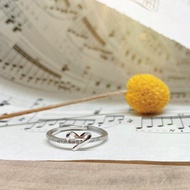 925純銀 純銀愛心排鑽鋯石線戒 鋯石戒指 線戒 開放式戒指 #12