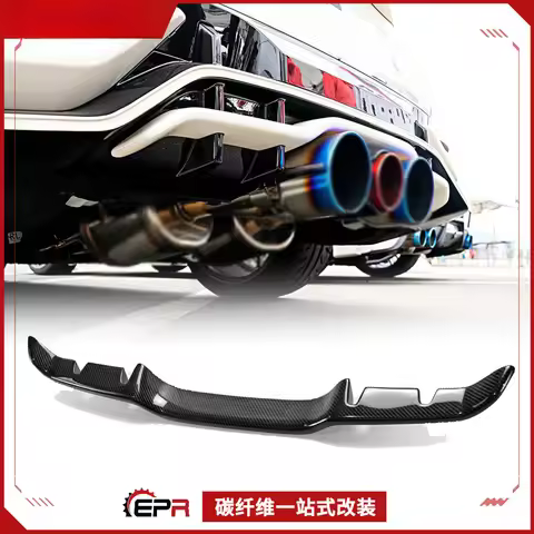 For Honda Civic FK8 Type R - BLITZ Style Carbon Fiber Rear Spoiler, Rear Lip & Exhaust Upper Lip
