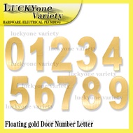 STAINLESS STEEL GOLD PLATED HOUSE NUMBER PLATE SIGN CT888GD 0-9