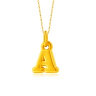 SK Jewellery Alphabet 999 Pure Gold Pendant (A - M)