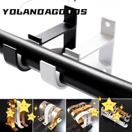 YOLA 1Pcs Hanger Hook, Single Double Hang Fixing Clip Curtain Rod Bracket,  Crossbar Aluminum Alloy Furniture Hardware Rod Support Clamp