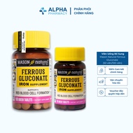 Mason Natural Ferrous Gluconate Supplement Pills to Support Iron Supplement and Prevent Anemia - 50 