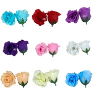 [1 PCS] Kuntuman Mawar Polyn - Kelopak Bunga Mawar dan Tangkai Polos Artificial Satuan PCS  Dekorasi/grosir/import/bunga kain