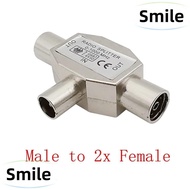 SMILE T/F Type Antenna Distributor, 2 Way Male To Two Female TV Aerial Coaxial Connector, TV Antenna Splitter Adapter Plug Jack TV/T Adapters Coaxial Coupling