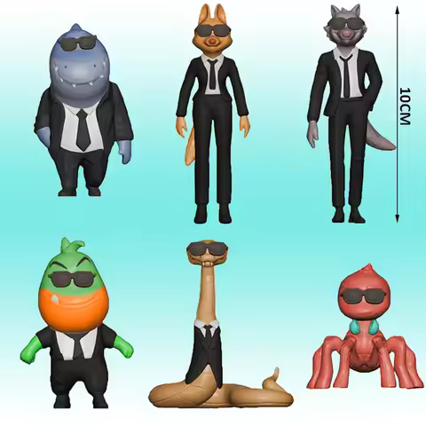 6Pcs/Set The Bad Guys 2 Action Figures, Anime Model Toys, Cake Topper Decorations, Collectible Figur